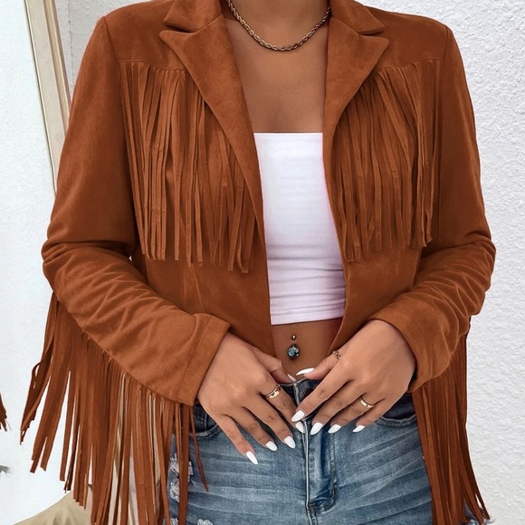 Fringe Lightweight Open Front Jacket - Picture 2 of 5